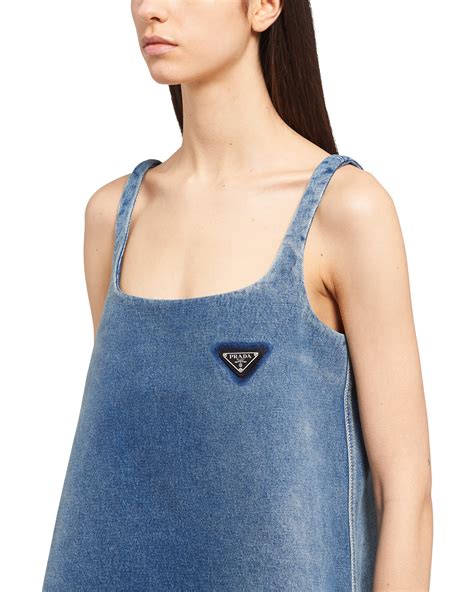 prada denim mini dress|prada denim romper.